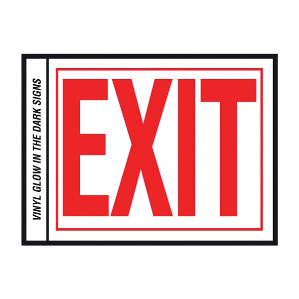 HY-KO EE-2 Safety Sign, Exit, Red Legend, Vinyl, 10 in W x 8 in H Dimensions