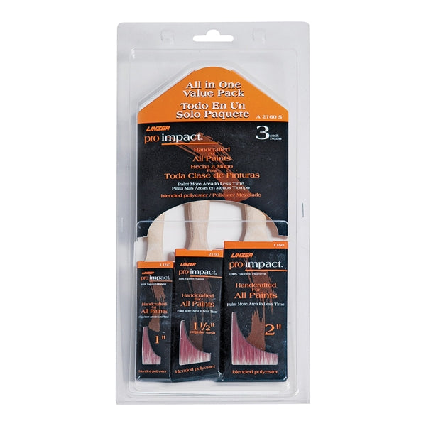 Linzer A2160S Paint Brush Set, Chiseled Trim, 3-Brush