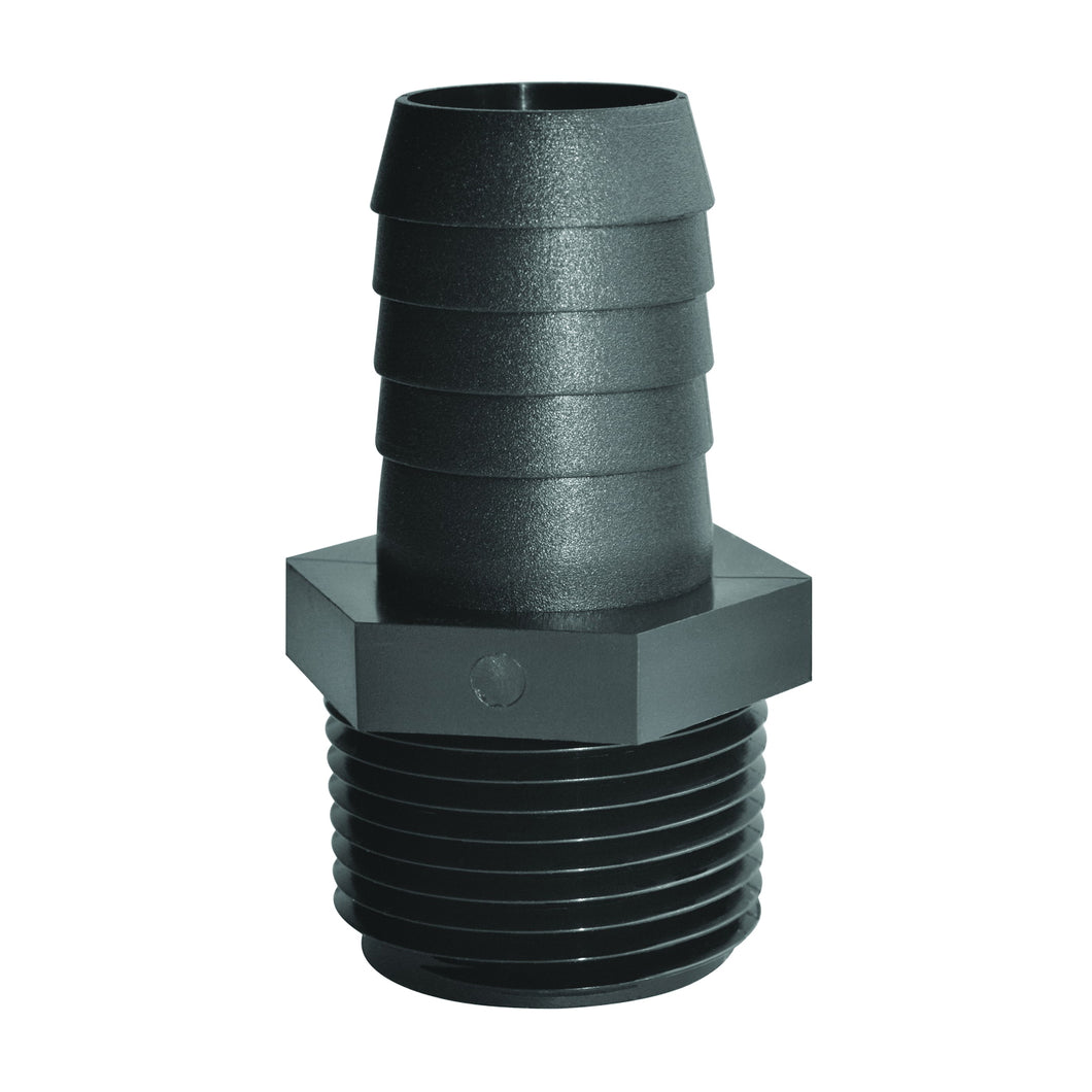 GREEN LEAF A1414P Pipe to Hose Adapter, Straight, Polypropylene, Black
