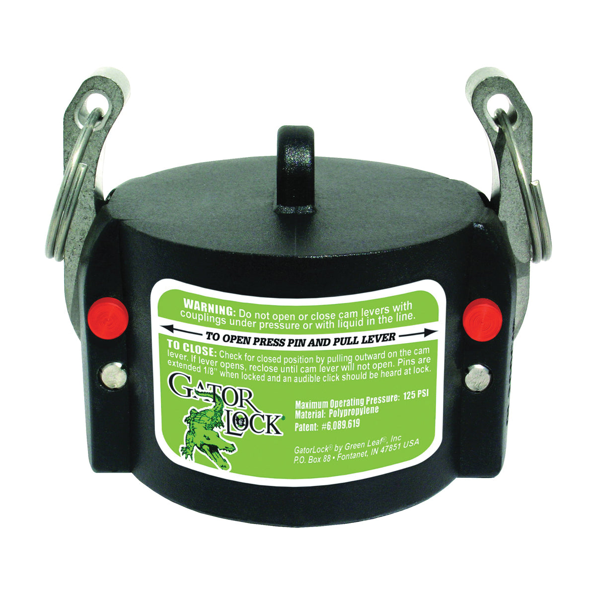 GREEN LEAF GLP 200 CAP Cam Lever Coupling, 2 in, Male, Polypropylene, For: Male Adapter