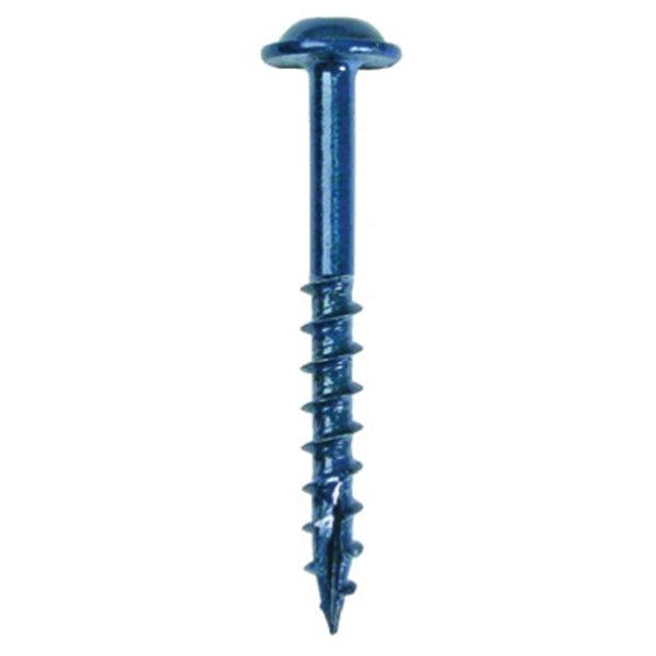 Kreg Blue-Kote SML-C250B-250 Pocket-Hole Screw, #8 Thread, Coarse Thread, Maxi-Loc Head, Square Drive, Carbon Steel