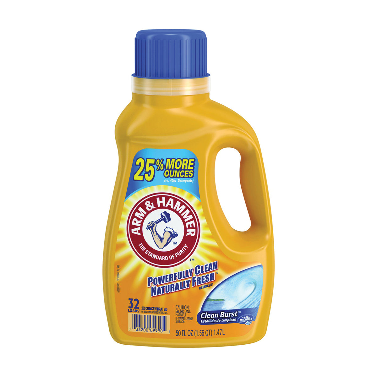 ARM &amp; HAMMER 09990 Laundry Detergent, 50 oz, Liquid, Clean Burst