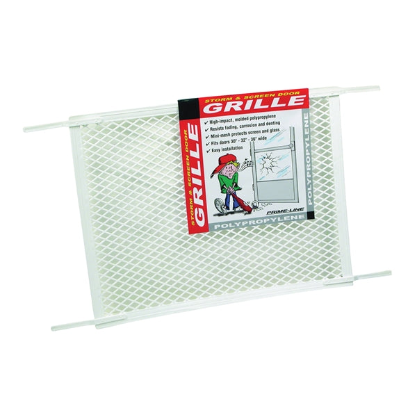 Make-2-Fit PL 15517 Hinged Screen Door Grill, 34-1/2 in W, 20 in H, Plastic, For: 30 to 36 in W Sliding Screen Doors