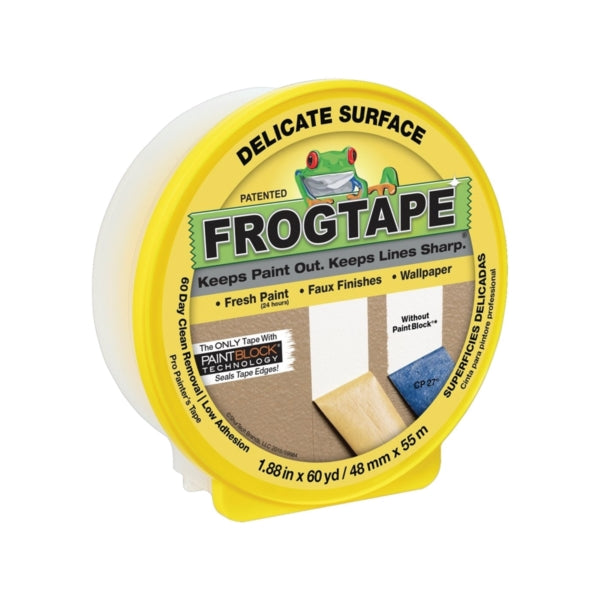 FrogTape 280222 Painting Tape, 60 yd L, 1.88 in W, Yellow