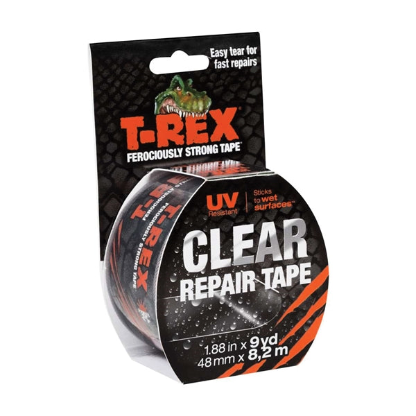 T-Rex 241535 Repair Tape, 9 yd L, 1.88 in W, Clear