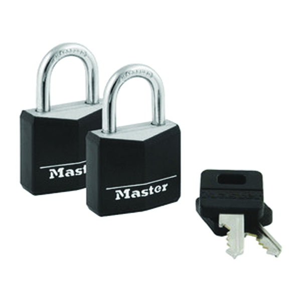 Master Lock 131T Padlock, Keyed Alike Key, 3/16 in Dia Shackle, Steel Shackle, Brass Body, 1-3/16 in W Body