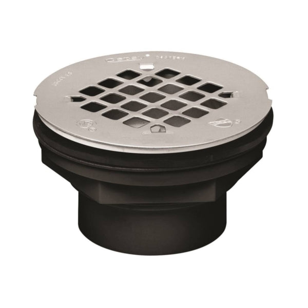Oatey 42086 Shower Drain, ABS, Black, For: 2 in SCH 40 DWV Pipes