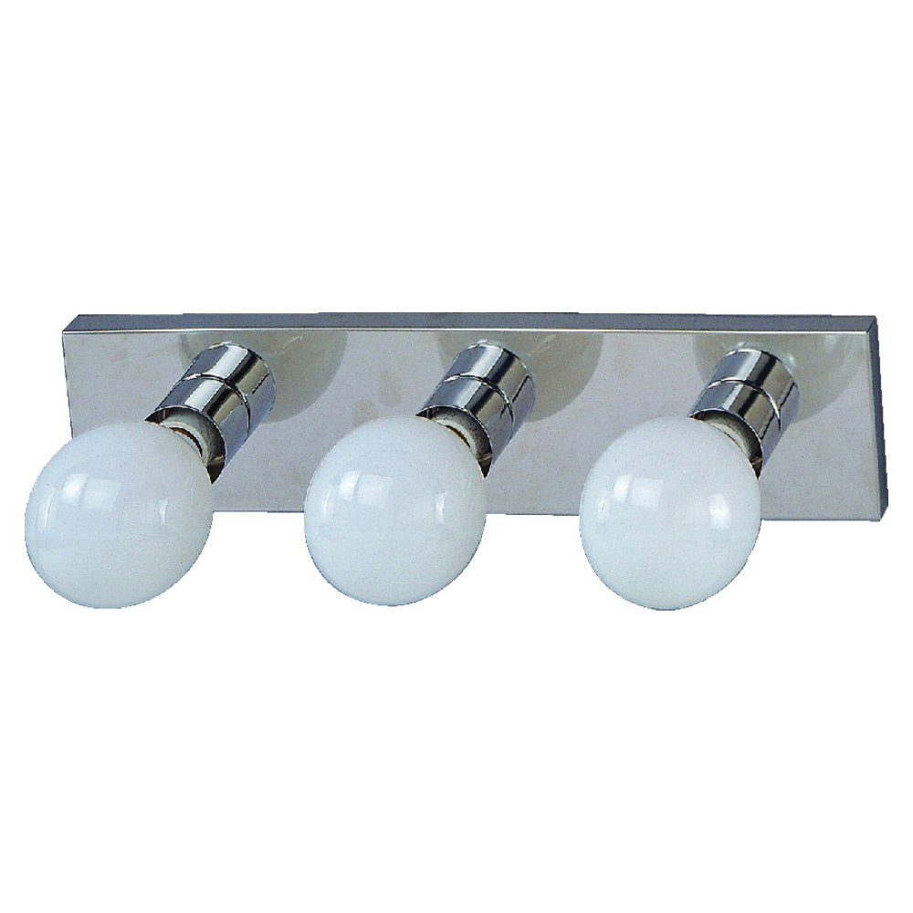Boston Harbor Vanity Bar Fixture, 100 W, 3-Lamp, G Lamp, Steel Fixture, Polished Chrome Fixture