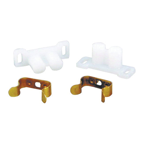 US Hardware D-121C Cabinet Door Catch and Clip, 1-3/8 x 9/16 in Catches, Plastic/Steel