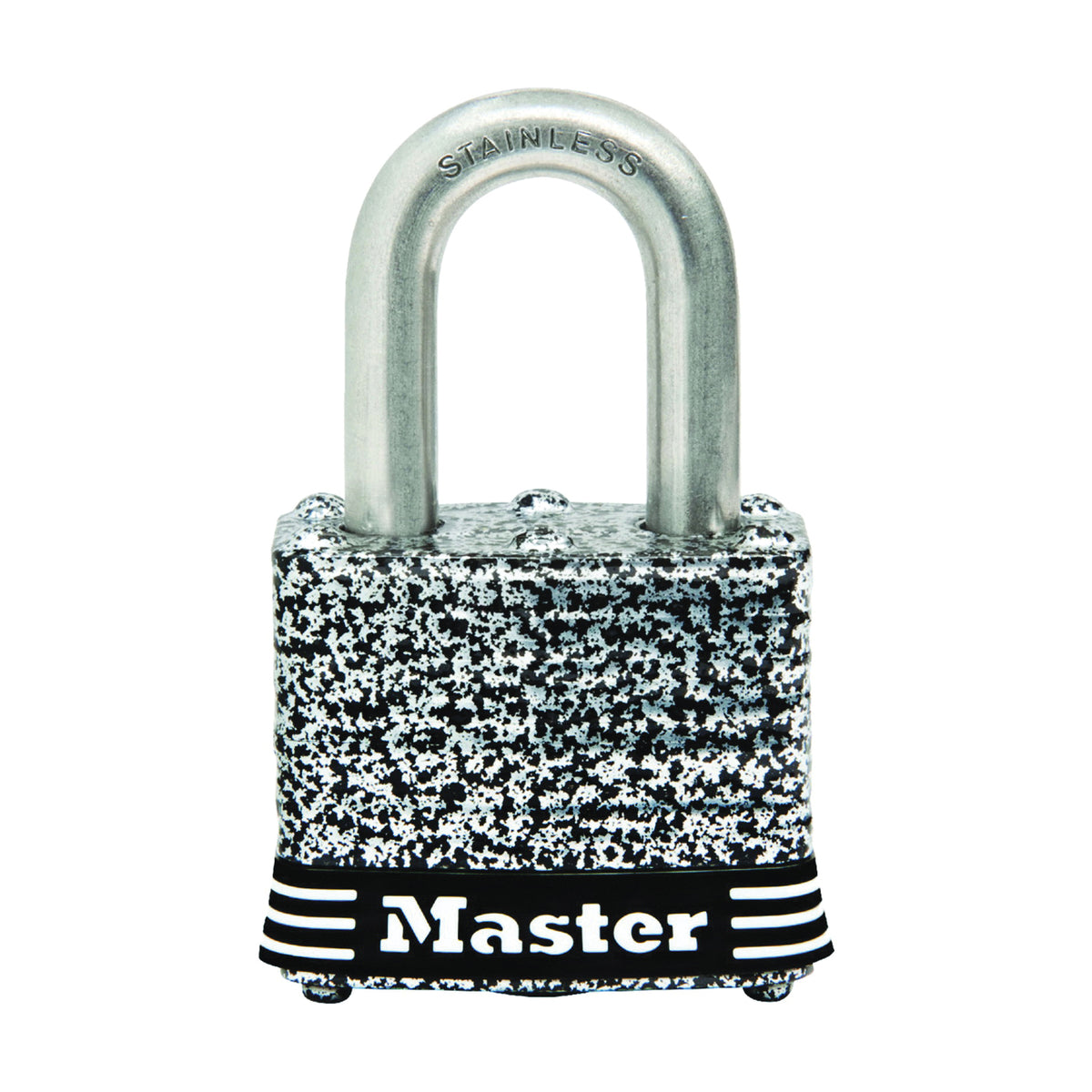 Master Lock 3SSKADHC Padlock, Keyed Alike Key, 9/32 in Dia Shackle, 3/4 in H Shackle, Stainless Steel Shackle, Laminated