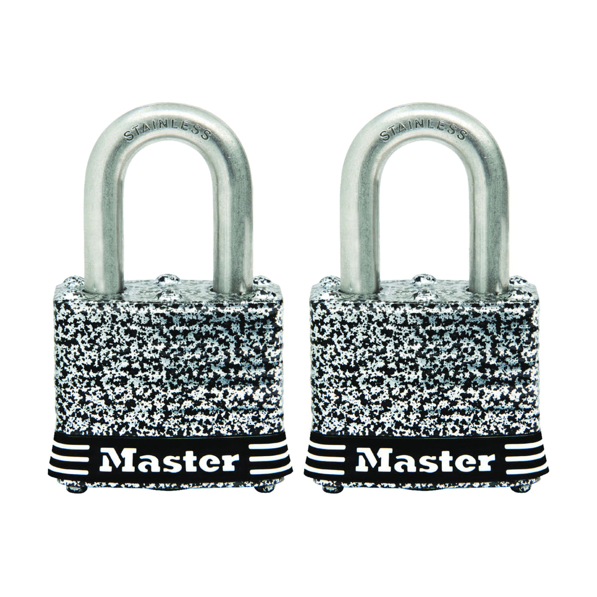 Master Lock 3SSTHC Padlock, Keyed Alike Key, 9/32 in Dia Shackle, 3/4 in H Shackle, Stainless Steel Shackle, Steel Body