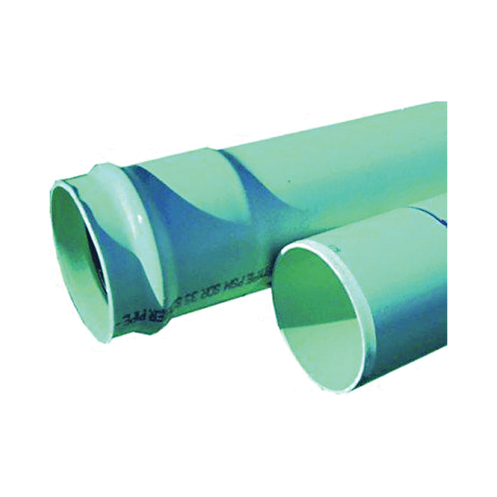 GENOVA 40060G Sewer and Drain Pipe, 6 in, 13 ft L, Green