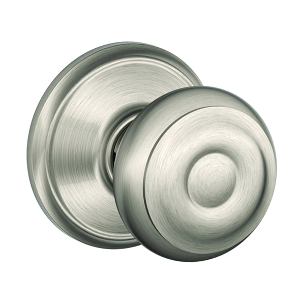 Schlage Georgian Series F10VGEO619 Passage Door Knob, Metal, Satin Nickel