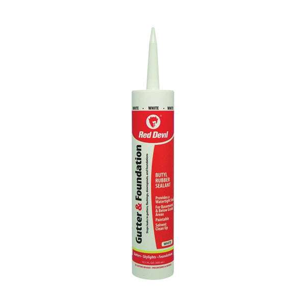 Red Devil 0697 Gutter and Foundation Sealant, White, Viscous Paste, 10.1 fl-oz Cartridge