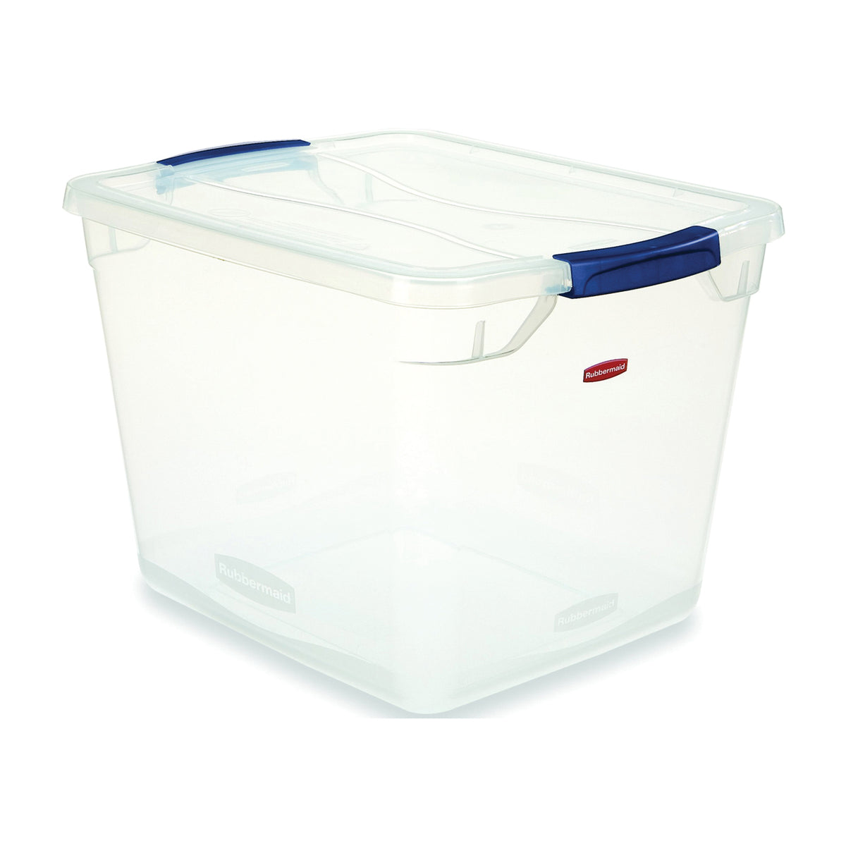 Rubbermaid Clever Store RMCC300014 Storage Container, Plastic, Clear Blue, 16.7 in L, 13.3 in W, 11.3 in H