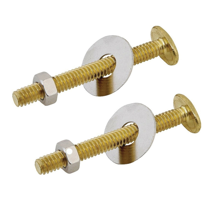 ProSource Bolt Set, Steel, Brass, For: Use to Attach Toilet to Flange