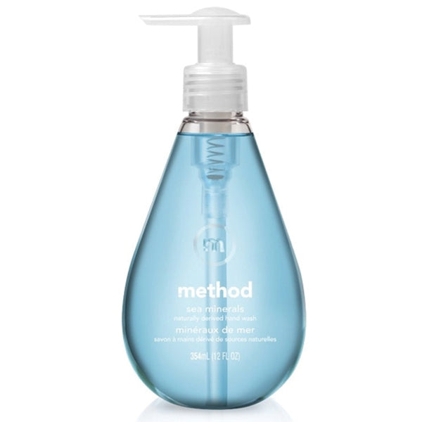 method 162 Gel Hand Wash, Gel, Light Blue, Sea Minerals, 12 oz Bottle