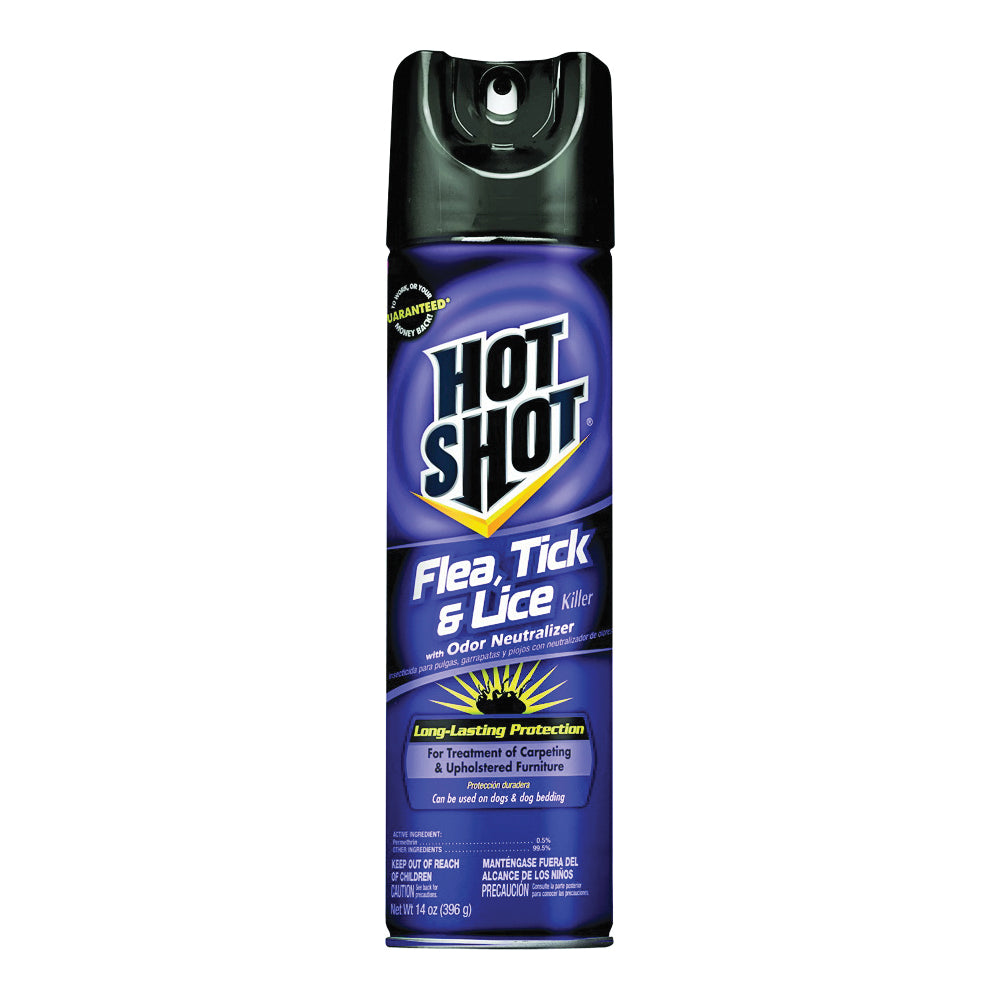 HOT SHOT HG-2118 Tick and Lice Killer, Liquid, Spray Application, 14 oz Aerosol Can