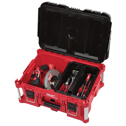 Milwaukee 48-22-8425 Tool Box, 100 lb, Polymer, Red, 22.1 in L x 16.1 in W x 11.3 in H Outside