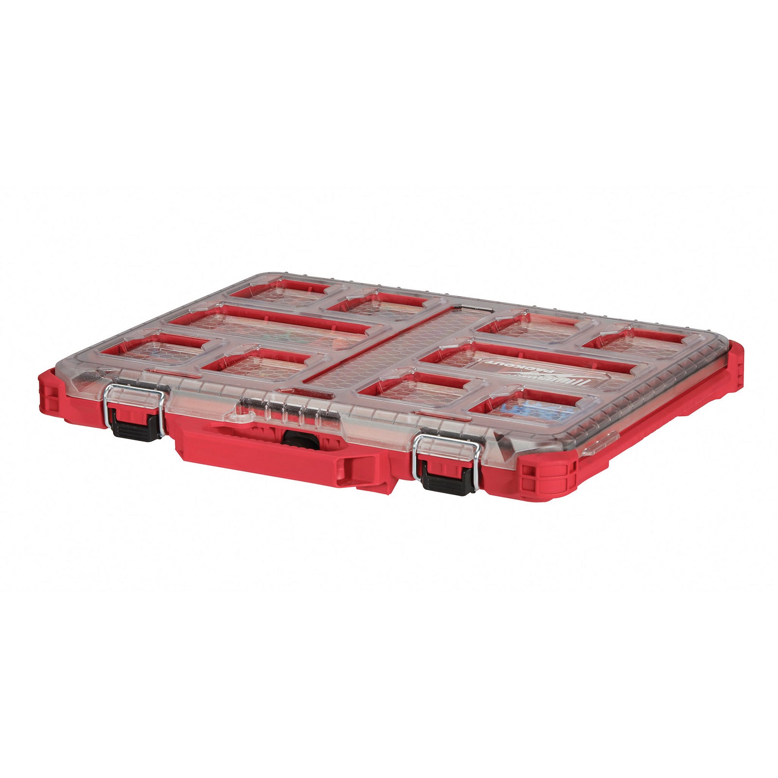 Milwaukee 48-22-8431 Organizer, 19.76 in L, 16.38 in W, 2.52 in H, 10-Compartment, Plastic, Red