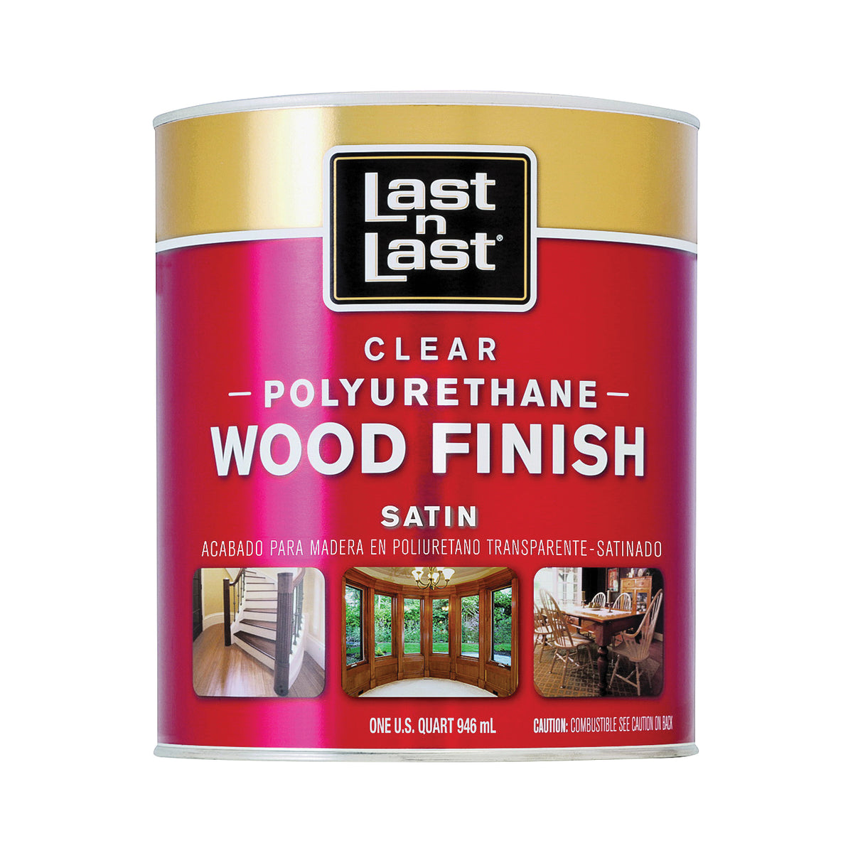 Last n Last 53104 Polyurethane Wood Finish, Liquid, Clear, 1 qt, Can