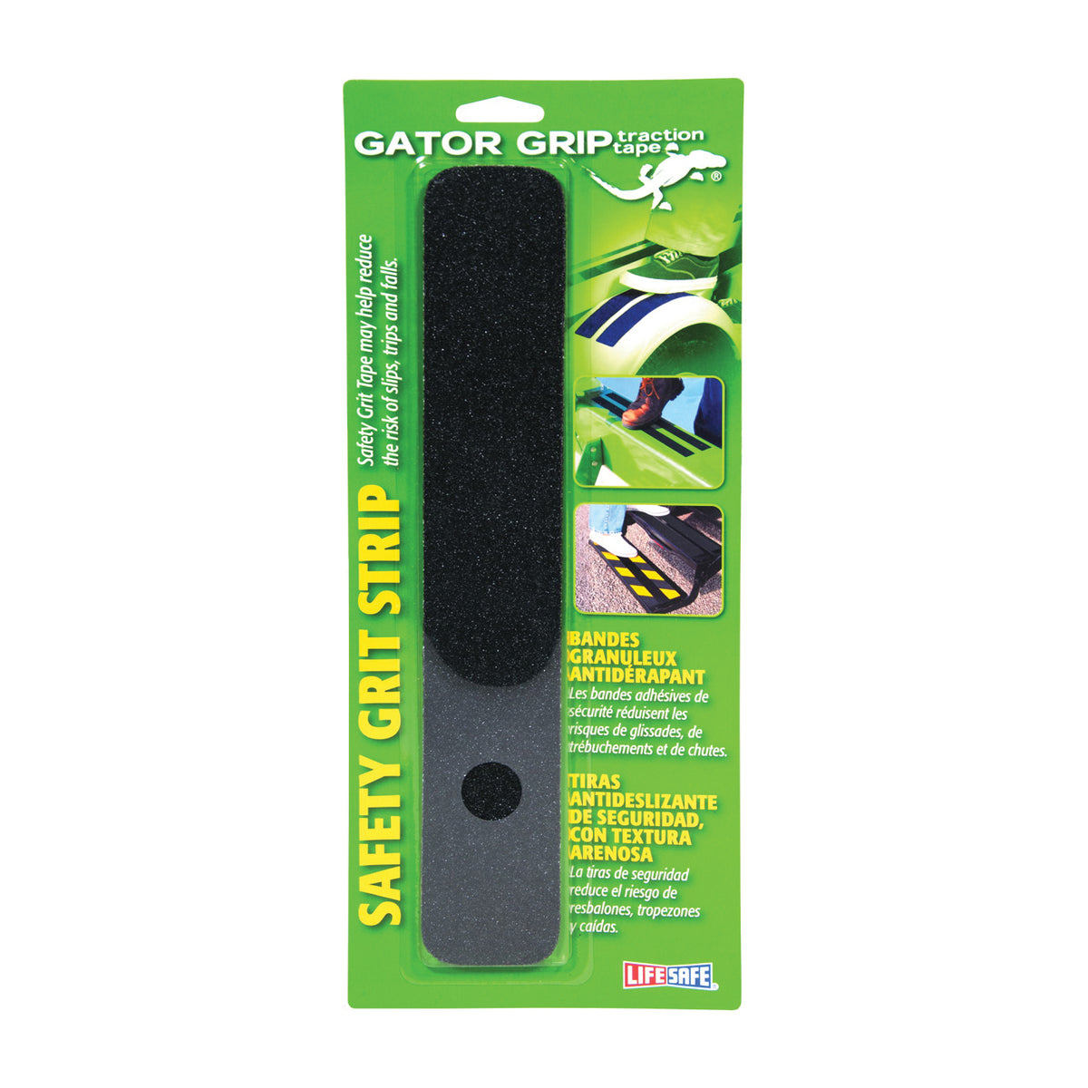 INCOM Gator Grip RE624BL Safety Grit Tape, 12 in L, 2 in W, Black