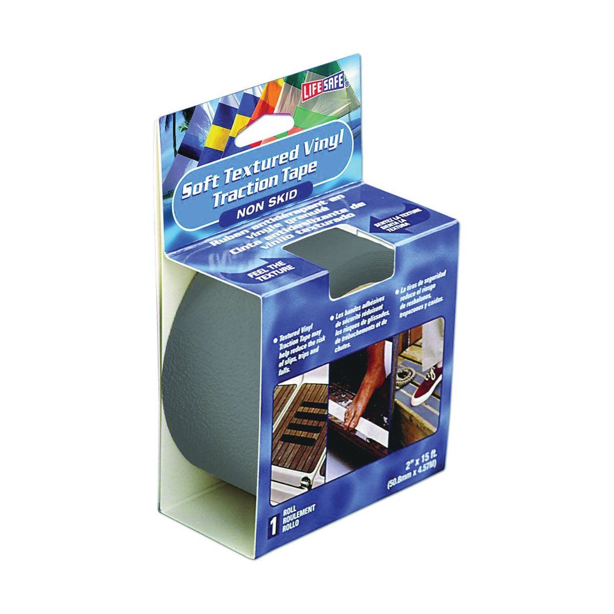 INCOM Gator Grip RE3954 Anti-Slip Tape, 15 ft L, 2 in W, Gray