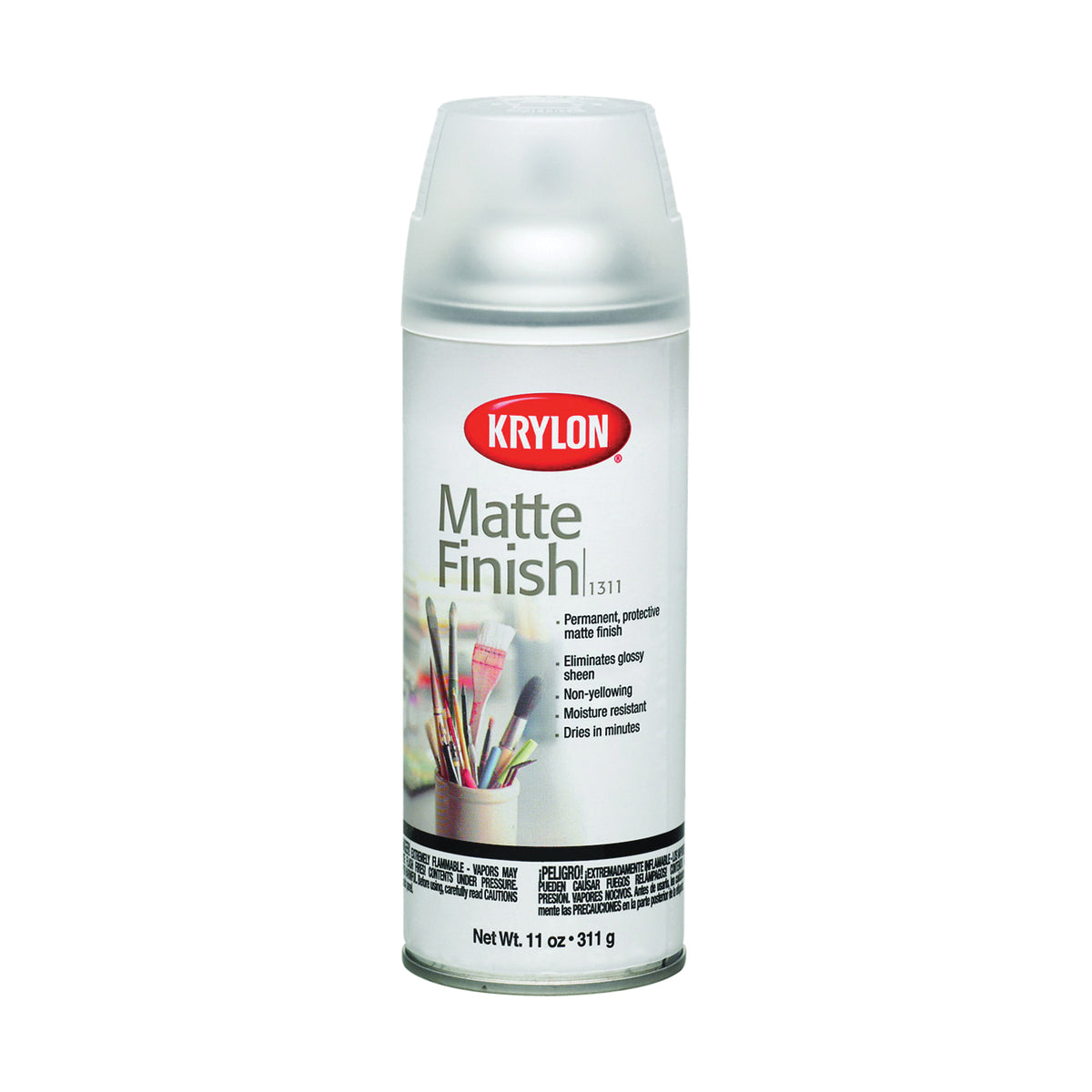 Krylon K01311007 Matte Finish Spray Paint, Matte, Clear, 11 oz, Aerosol Can