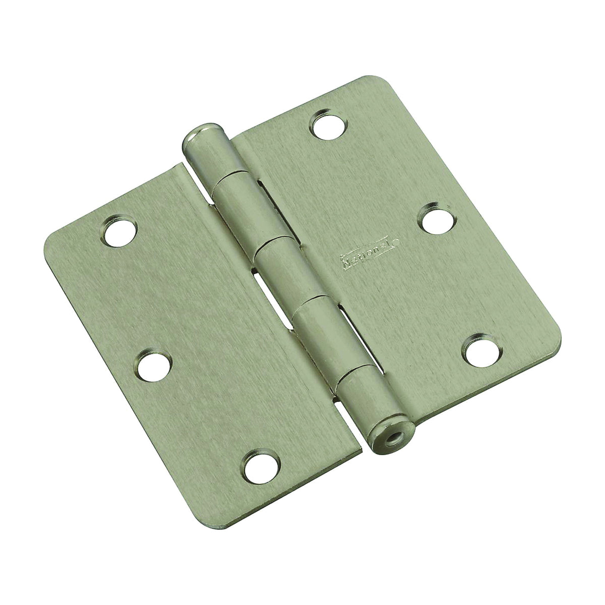 National Hardware N830-247 Door Hinge, Steel, Satin Nickel, Non-Rising, Removable Pin, Full-Mortise Mounting, 50 lb