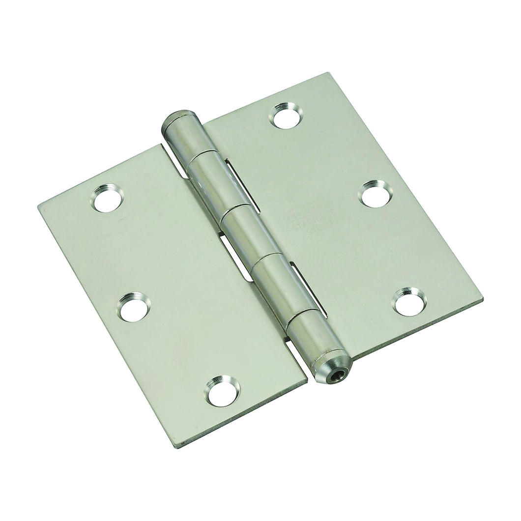 National Hardware N830-275 Door Hinge, Stainless Steel, Zinc, Non-Rising, Removable Pin, Full-Mortise Mounting, 50 lb