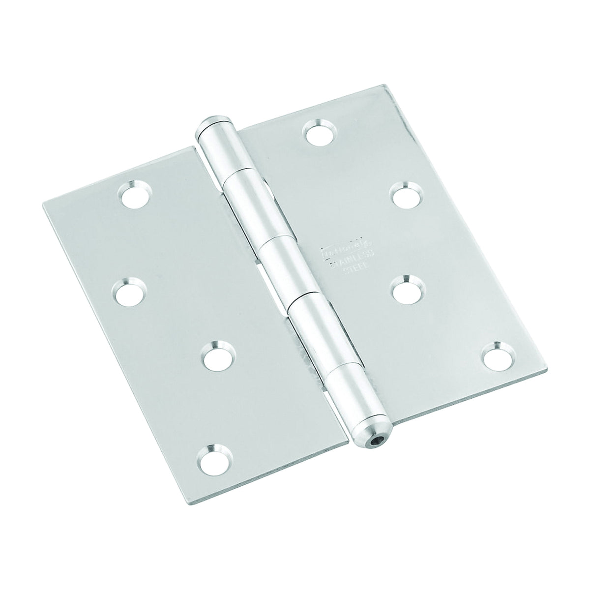 National Hardware N830-276 Square Corner Door Hinge, Stainless Steel, Zinc, Non-Rising, Removable Pin, 55 lb