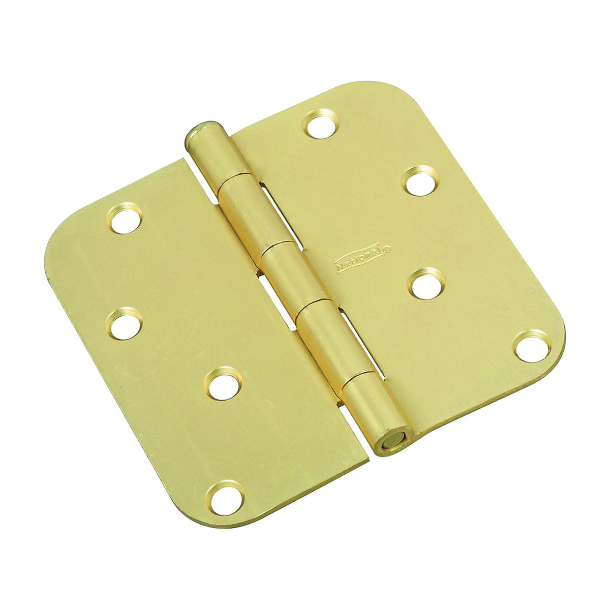 National Hardware N830-225 Door Hinge, Steel, Satin Brass, Non-Rising, Removable Pin, Full-Mortise Mounting, 50 lb