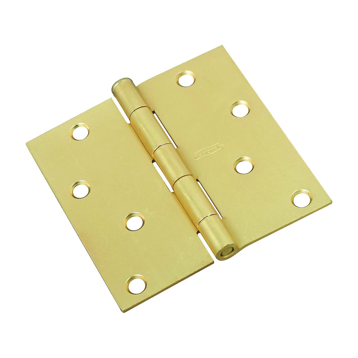 National Hardware N830-231 Door Hinge, Cold Rolled Steel, Satin Brass, Non-Rising, Removable Pin, Full-Mortise Mounting
