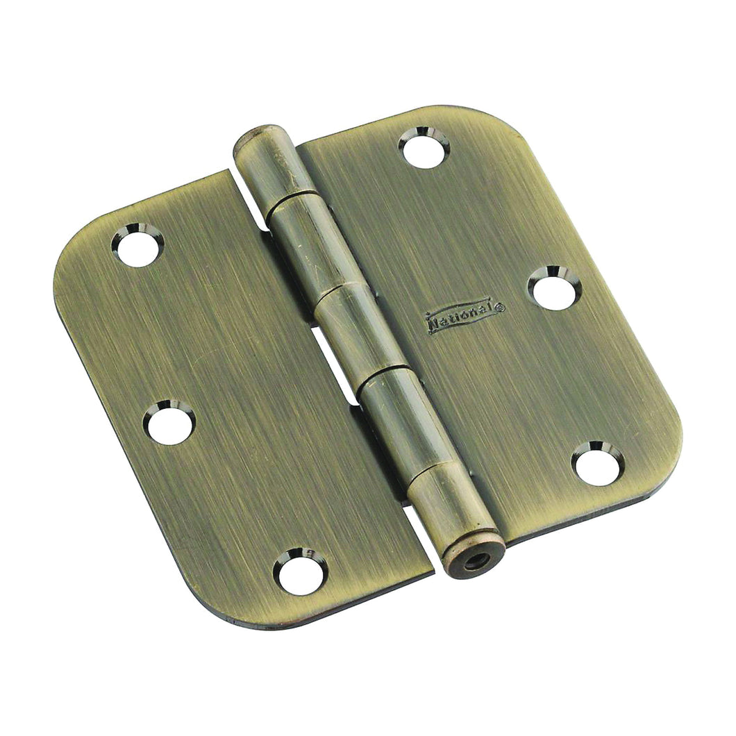 National Hardware N830-170 Door Hinge, Steel, Antique Brass, Non-Rising, Removable Pin, Full-Mortise Mounting, 50 lb