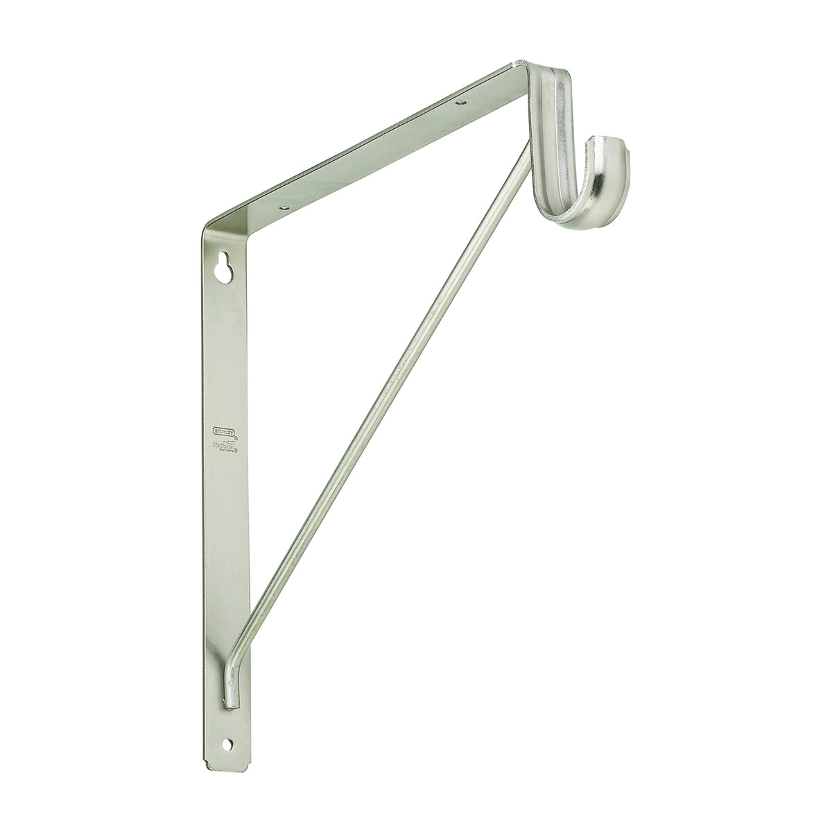 National Hardware S822-093 Shelf and Rod Bracket, 125 lb, Steel, Satin Nickel