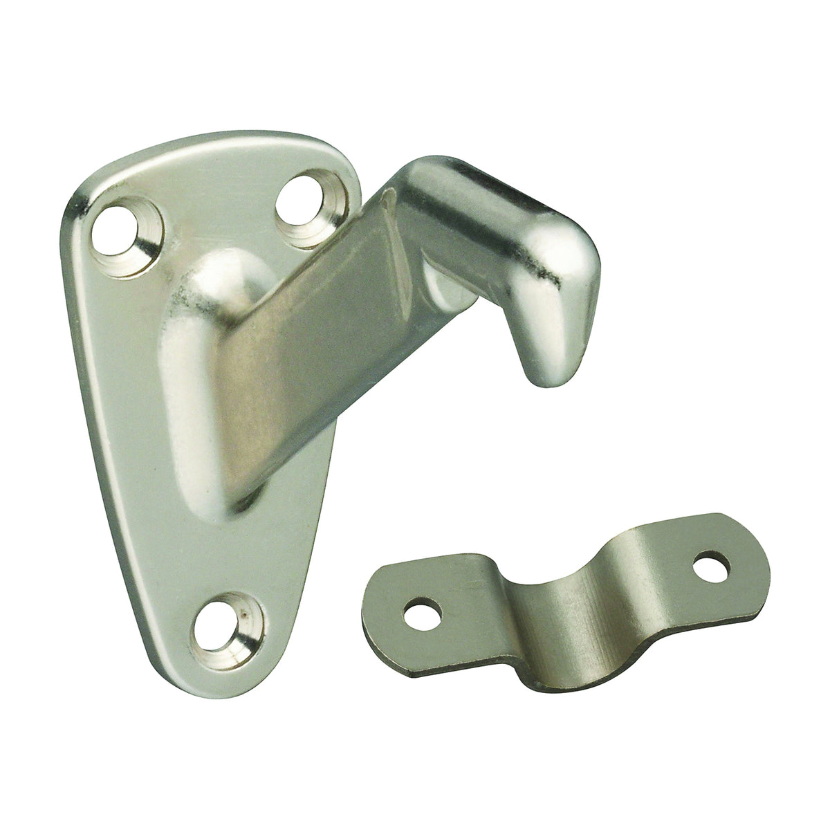 National Hardware N830-117 Heavy-Duty Handrail Bracket, 250 lb, Die-Cast Zinc, Satin Nickel