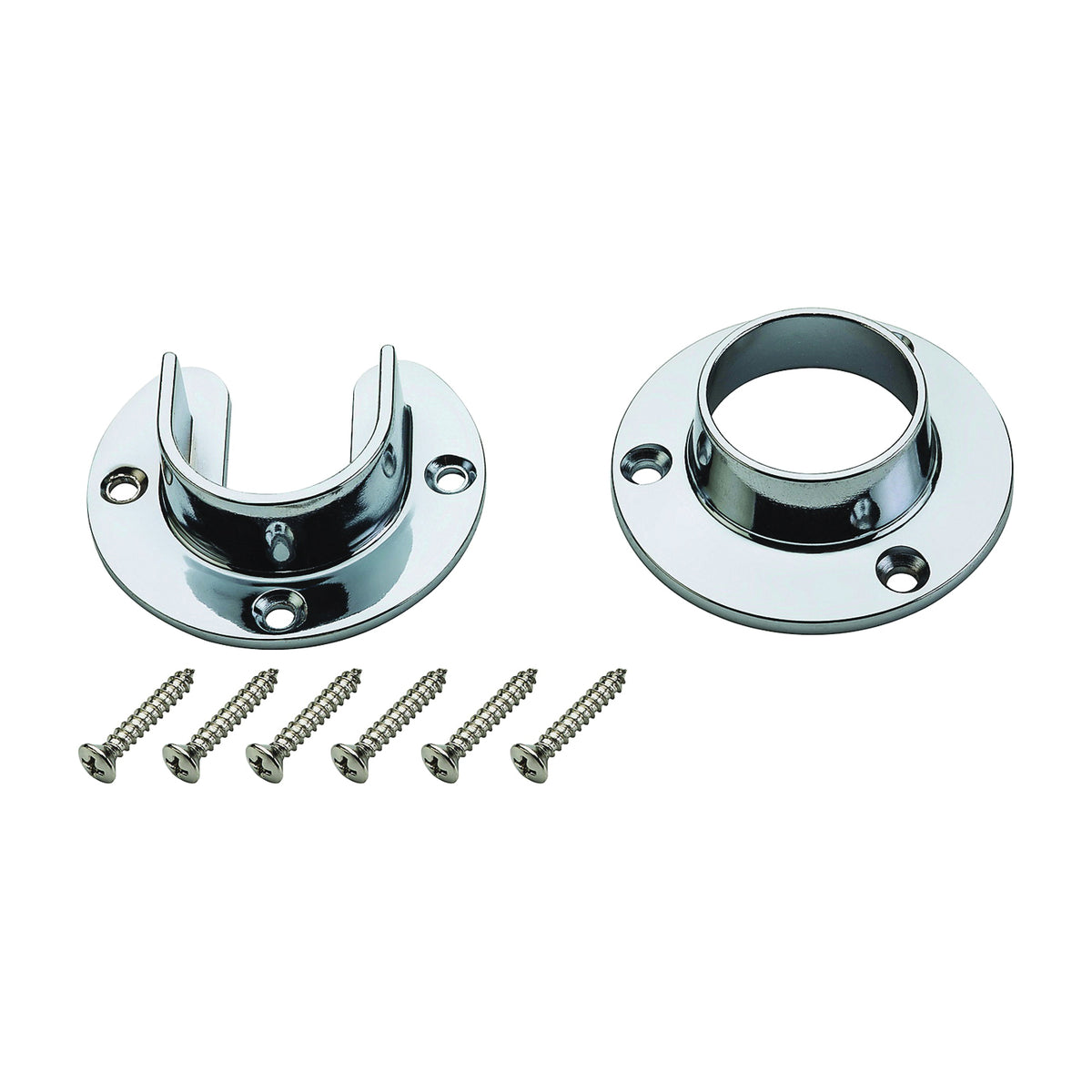 National Hardware V8600 S822-080 Closet Flange Set, Zinc, Chrome