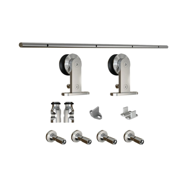 National Hardware N186-962 Decorative Sliding Door Hardware, Steel, Stainless Steel, Top Mounting