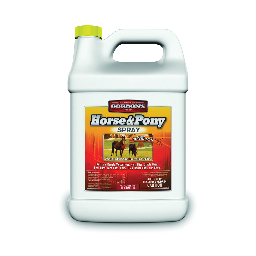 Gordon's 9671072 Horse and Pony Insect Spray, Liquid, Amber, Perfumed, 1 gal