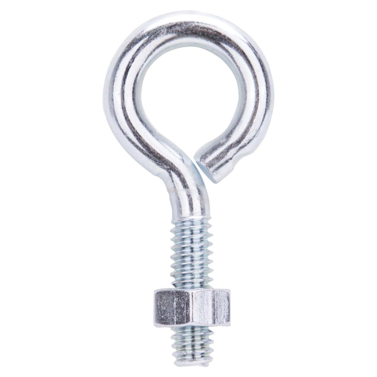 ProSource LR269 Eye Bolt, 6.3 mm Thread, Machine Thread, 7/8 in L Thread, 1 in Dia Eye, 134 lb Working Load, Steel, Zinc