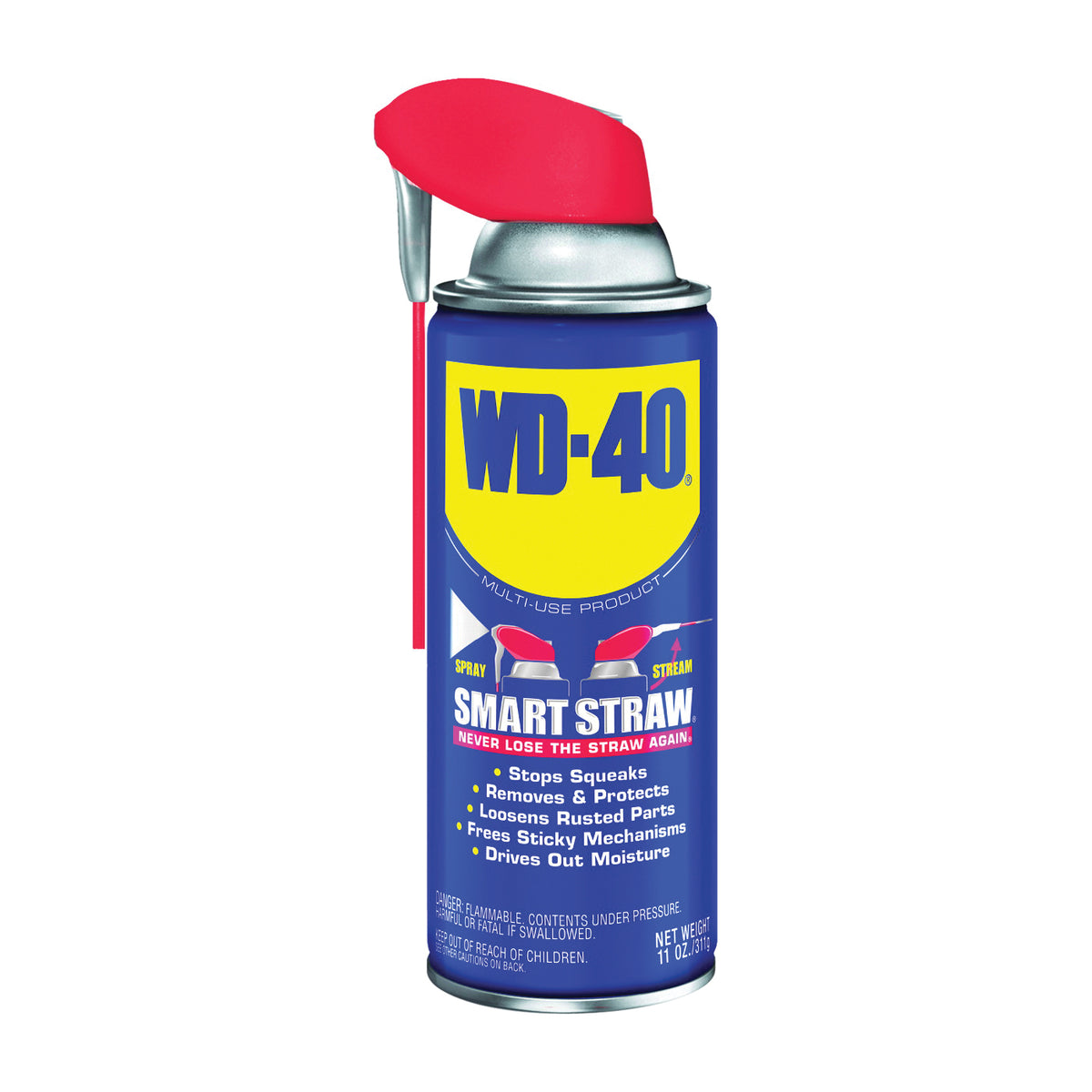 WD-40 SMART STRAW 490040 Lubricant, 11 oz Aerosol Can, Liquid