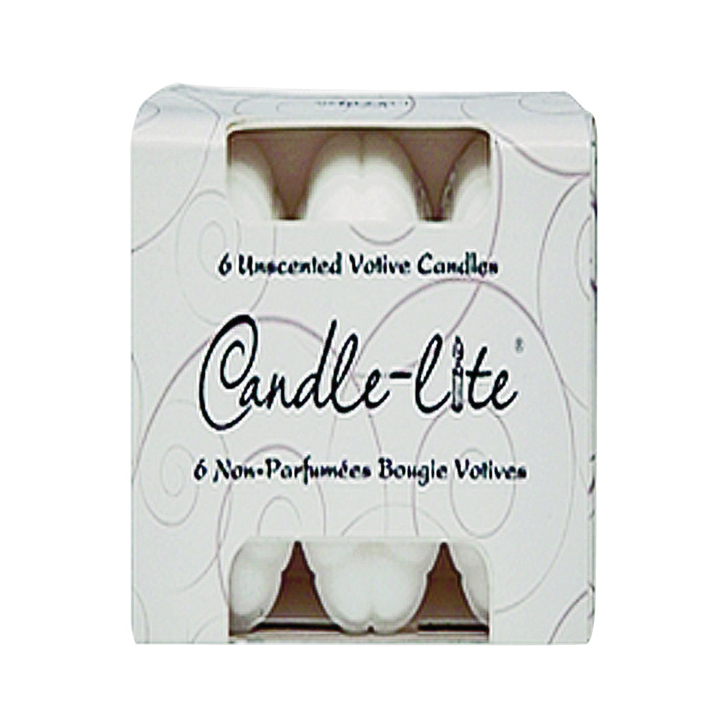CANDLE-LITE 1601595 Votive Food Warmer Candle, White Candle, 10 hr Burning
