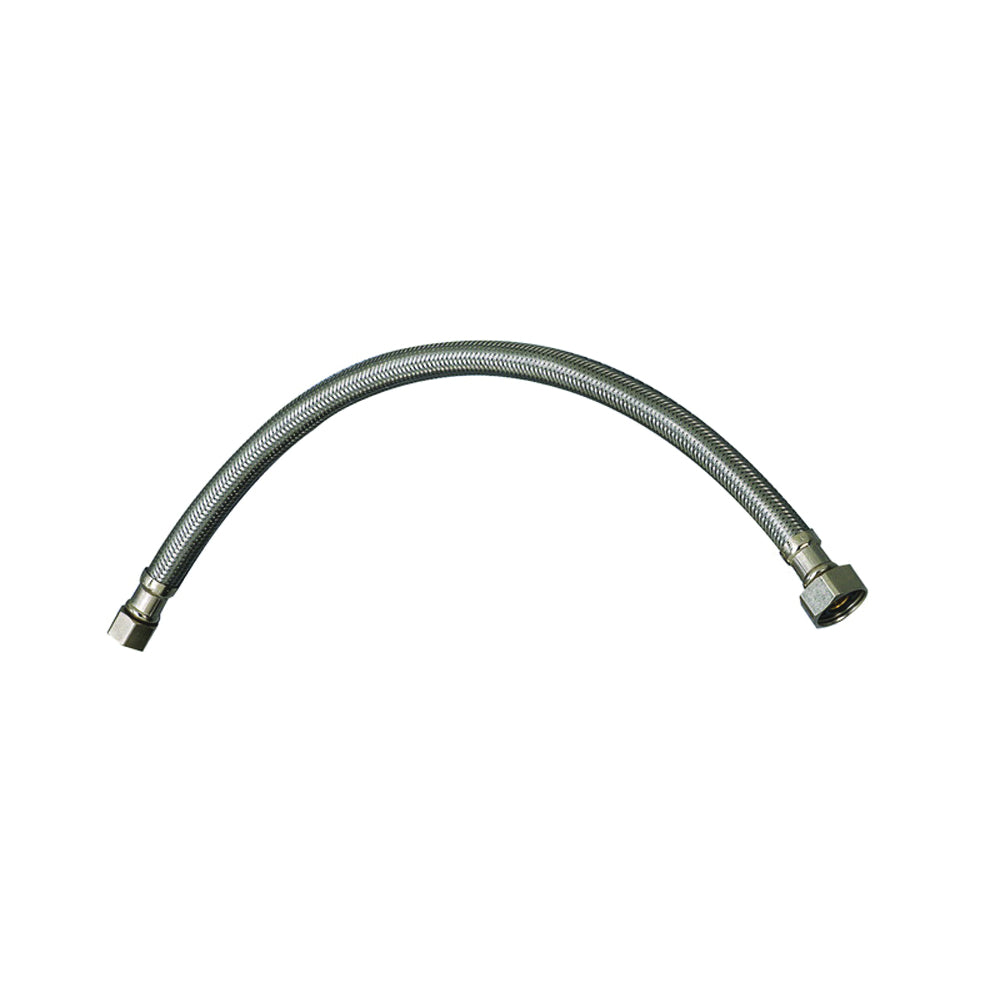Plumb Pak EZ Series PP23829LF Sink Supply Tube, 3/8 in Inlet, Flare Inlet, 1/2 in Outlet, FIP Outlet, 12 in L