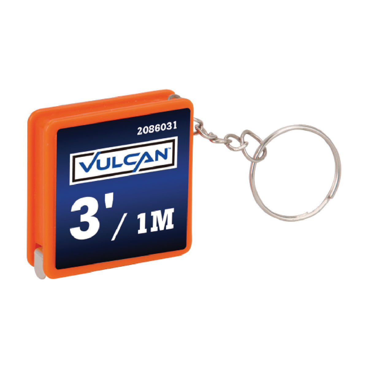 Vulcan W996 Key Ring, Bead Chain Ring, 2-1/2 in L Ring, Plastic Case, Orange