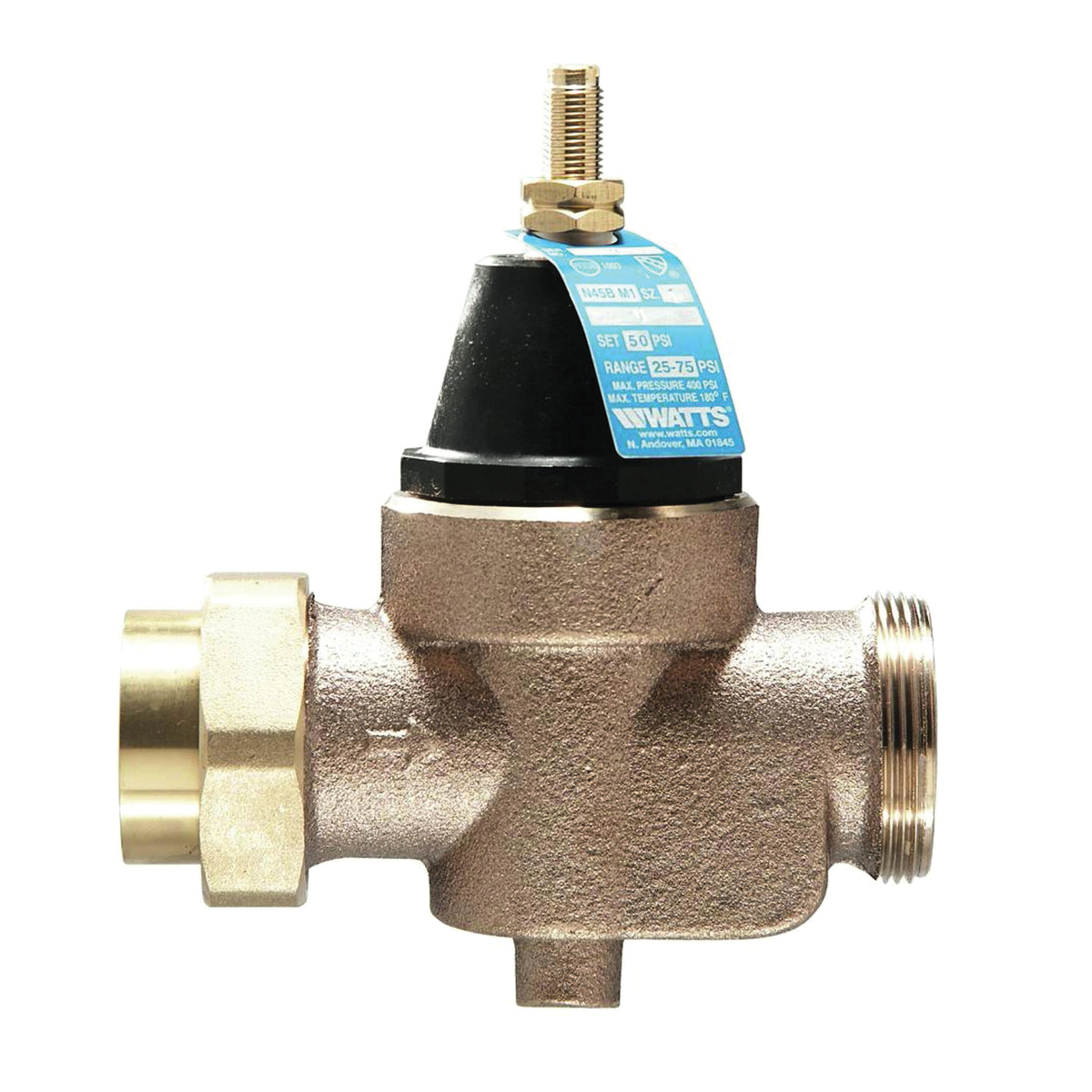 WATTS 3/4 LFN45BM1-U Pressure Reducing Valve, 3/4 in, NPT x NPT Female, Silicone Alloy Body