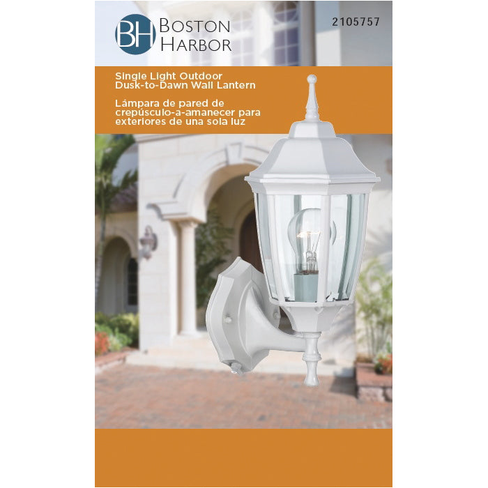 Boston Harbor DTDW Dusk/Dawn Lantern, 60 W, Medium Base Bulb or CFL Bulb(Sold Separately) Lamp, Aluminum Fixture