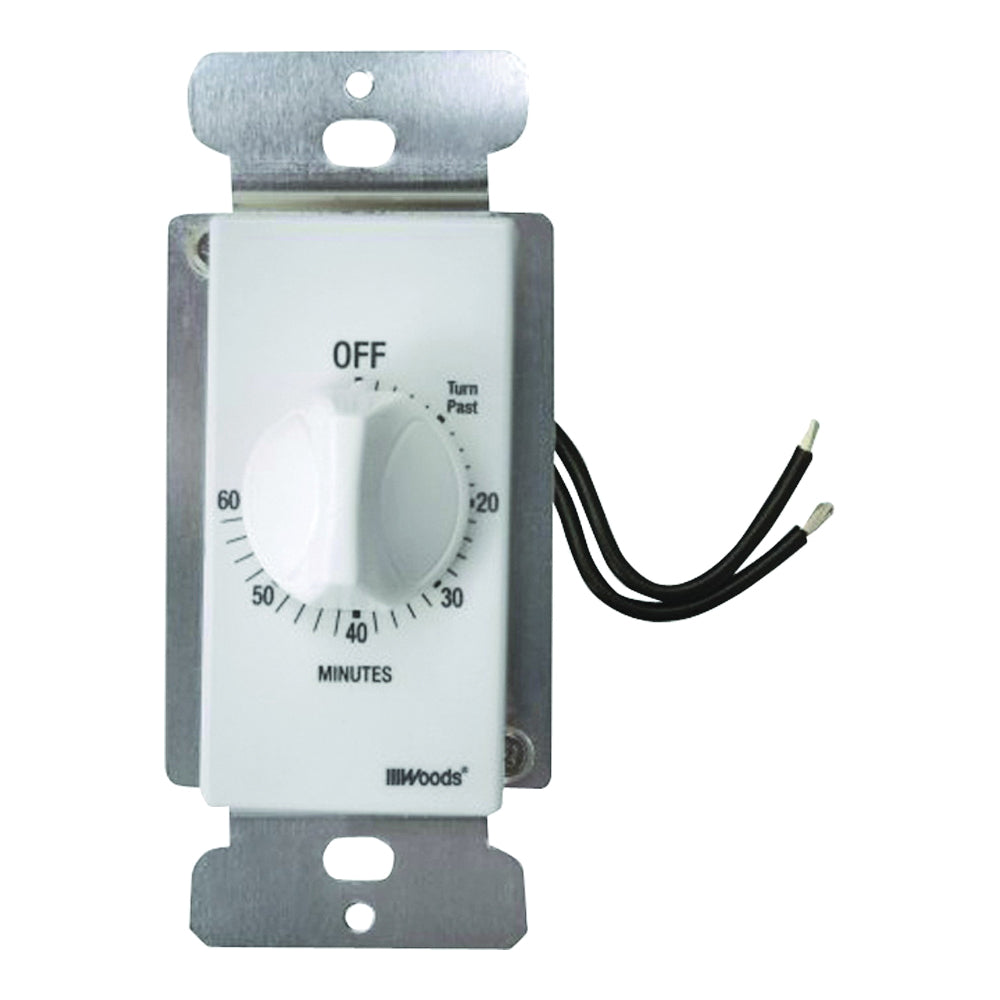 Woods 59717 Countdown Timer, 20 A, 125 V, 2500 W, 60 min Time Setting, 6 On/Off Cycles Per Day Cycle, White