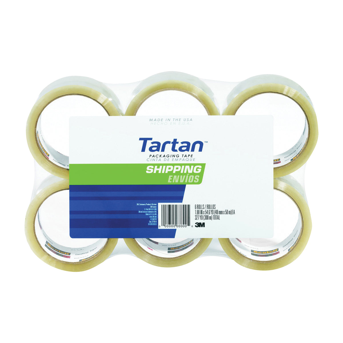 Scotch 3710-6/3710 Sealing Tape, 50 m L, 48 mm W, Polypropylene Backing, Clear