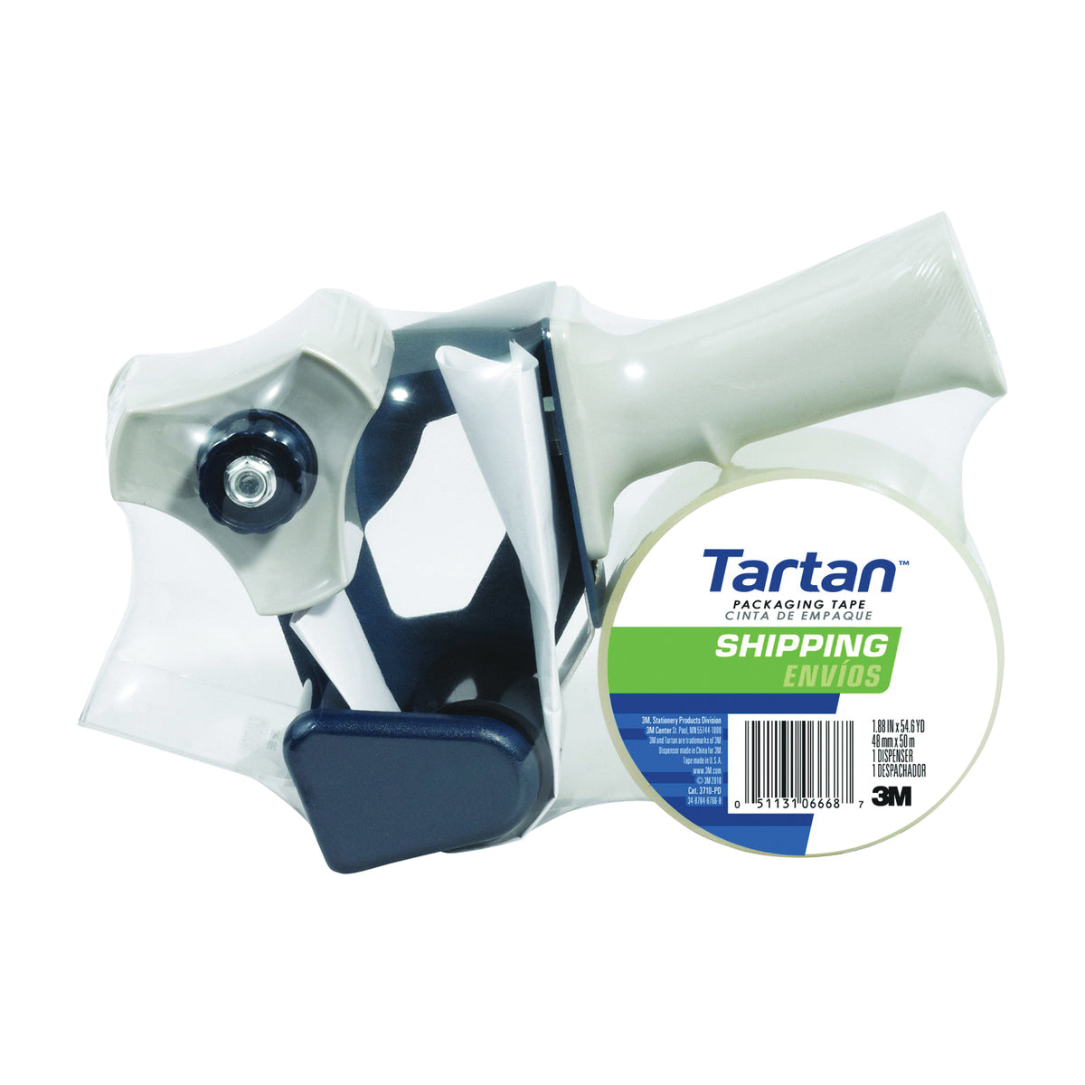 Scotch 3710-PD-DC Sealing Tape, 55 yd L, 1.88 in W, Polypropylene Backing, Clear