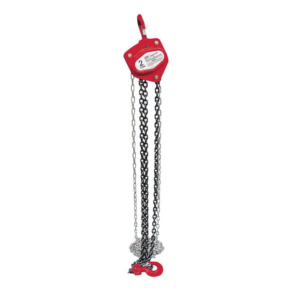 AMERICAN POWER PULL 400 Series 420 Chain Block, 2 ton Capacity, 10 ft H Lifting, 16-9/16 in Between Hooks